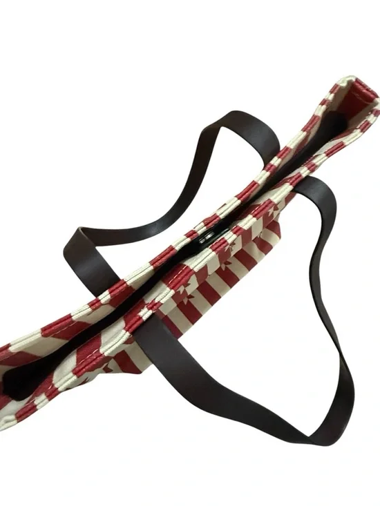 COACH Red & Cream Star Stripe Tote Bag - Picture 3 of 4